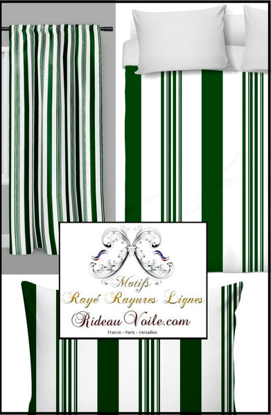 Tissu motif à rayures au mètre rideau rayé à ligne verticale vert