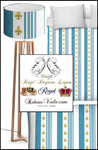 Tissu Empire motif Fleurs de Lys Or rayures bleu mètre liturgique Ornement rayé imprimé rideaux ameublement tapisserie ignifugé occultant, voilage, couette, Muster Streifen. Striped curtain fabric upholstery tapestry. Tessuto stile Direttorio Empire impero stoffe. Raidallinen verhokangas.