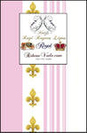 Tapisserie rideau voilage tissu Empire motif Fleurs de Lys rayé rose Tela cortina rayas