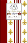 Tissu Empire motif Fleurs de Lys Or rayures rouge mètre liturgique Ornement rayé imprimé rideaux ameublement tapisserie ignifugé occultant, voilage, couette, Muster Streifen. Striped curtain fabric upholstery tapestry. Tessuto stile Direttorio Empire impero stoffe. Raidallinen verhokangas.