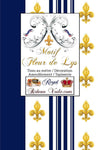 Tissu bleu Empire motif Fleurs de Lys Or rayures mètre liturgique Ornement rayé imprimé rideaux ameublement tapisserie ignifugé occultant, voilage, couette, Muster Streifen. Striped curtain fabric upholstery tapestry. Tessuto stile Direttorio Empire impero stoffe. Raidallinen verhokangas.