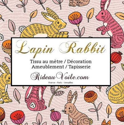 Motif imprimé lapin chambre rideau couette Rabbit fabrics Tissu enfants bébés mètre