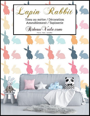 Motif imprimé lapin rideau couette Rabbit fabrics meter Tissu enfants bébés mètre