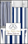 Tissu motif à rayures au mètre rideau rayé à ligne verticale coton lin bleu