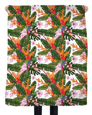 Tissu fleur motif exotique tropical feuille au mètre rideau tapisserie siège