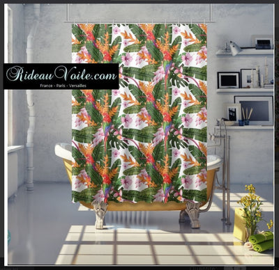 Tissu fleur motif exotique tropical feuille au mètre rideau tapisserie siège