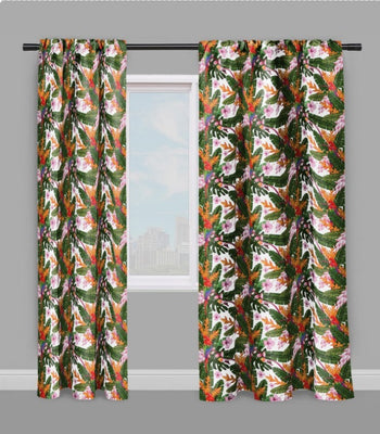 Tissu fleur motif exotique tropical feuille au mètre rideau tapisserie siège