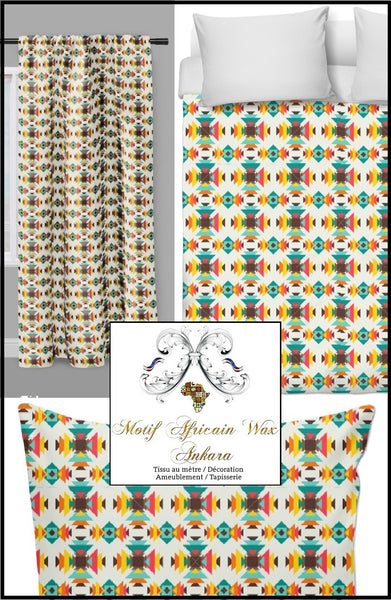 Tissu décoration motif Africain Ankara Wax au mètre rideau