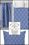 Tissu ameublement au mètre rideau décoration tapisserie motif Baroque bleu