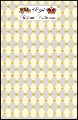 Tissu à carreaux losange motif fleur de Lys Empire Or au mètre rideau tapisserie siège