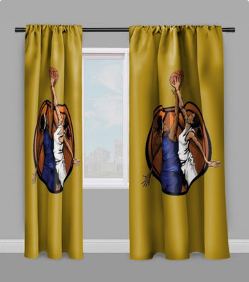 Tissu au mètre vert motif Basketball ballon joueur joueuse sport rideau coussin couette