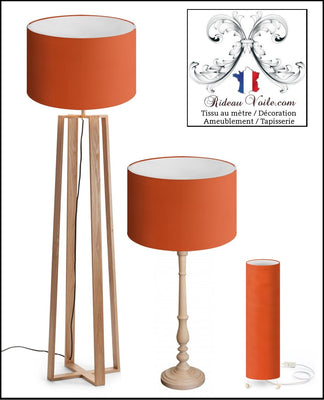 Tissu ameublement décoration tapisserie uni au mètre rideau couette coussin orange paprika