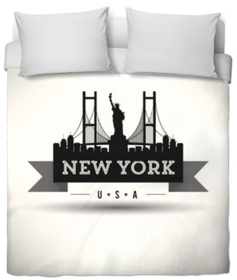 Tissu au mètre motif USA rideau couette New York City Statue de la Liberté
