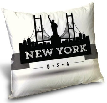Tissu au mètre noir motif USA rideau coussin couette New York City Statue de la Liberté