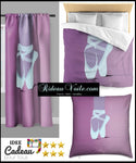 Tissu au mètre motif jambes chaussons satin pointe bleu Danseuse Ballerine