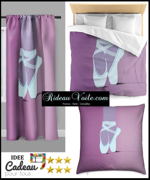 Tissu au mètre motif jambes chaussons satin pointe bleu Danseuse Ballerine