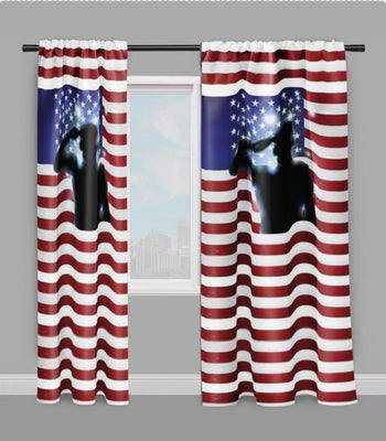 Tissu au mètre rideau couette Soldat Américain motif salut drapeau USA