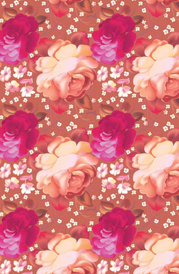 Motif fleur rose fushia rideau coussin couette mètre fleuri