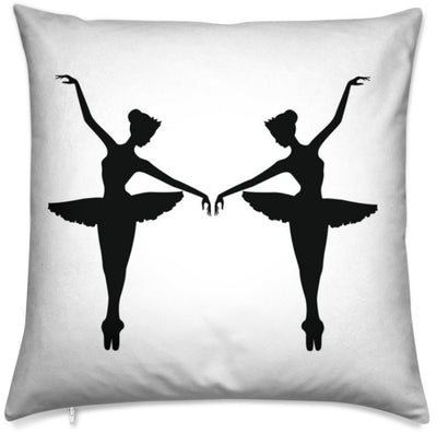 Tissu au mètre blanc motif Danseuse Classique étoile Ballet silhouette noir rideau