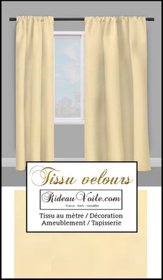 Tissu velours au mètre décoration ameublement rideau coussin beige