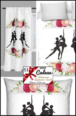 Tissu ameublement motif silhouette Danseuse étoile Ballerine au mètre rideau couette Ignifuge occultant, voilage. Dancing silhouette classic Fabric upholstery yard meter pattern dancer star ballerina tapestry drapes curtain duvet cover. klassisches Tänzerin ballet balerina stoff Vorhang.