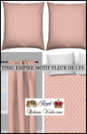 Boutique Tissu ameublement style Empire fleur de Lys au mètre rideau tapisserie rose