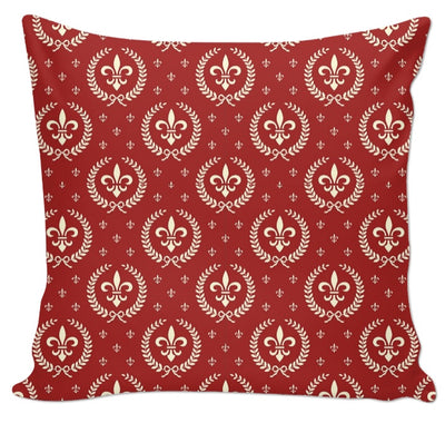 Motif imprimé fleur de Lys style Empire tissu au mètre rideau tapisserie siège rouge