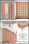 Tissus ameublement tapisserie siège style Empire fleur de Lys  au mètre rideau déco
