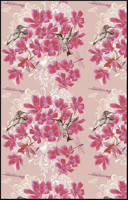 Motifs imprimés oiseaux tissus à fleurs rose ameublement mètre rideau occultant ignifugé store 