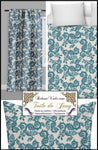 Boutique Tissu ameublement rideau motif fleur toile jouy Möbelstoff vorhänge ignifugé occultant. Blumenmuster stoff. French fabric flower pattern curtain drapes upholstery. Tela cortina. Toile de Jouy verhokangas. Tessuto per tende. Toile de Jouy Rido Stoff Riddoen. Tende e tessuti.