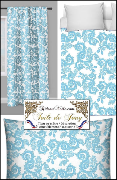 Tissu ameublement rideau motif fleur toile jouy Möbelstoff vorhänge Toile de Jouy Blumenmuster. French fabric Toile de Jouy flower pattern curtain drapes upholstery. Tissu ameublement Toile de Jouy. Tela cortina. Toile de Jouy verhokangas. Tessuto per tende. Toile de Jouy Rido Stoff Riddoen.