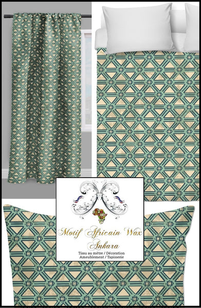 Tissu imprimé motif Africain Ankara pagne Wax au mètre rideau tapisserie ameublement