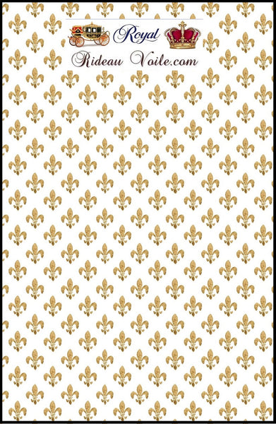 Tissus ameublement tapisserie siège style Empire fleur de Lys Or au mètre rideau