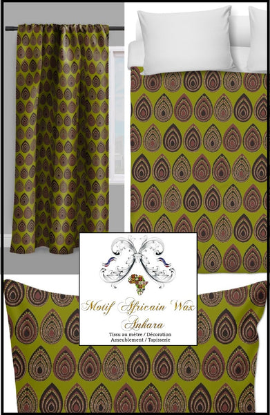 Tissu décoration Africain Ankara pagne Wax au mètre rideau 