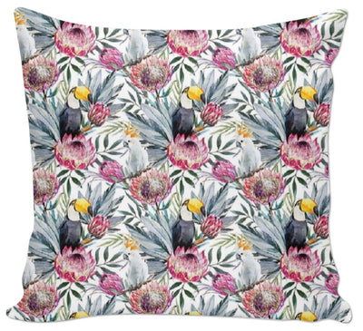 Tissu ameublement oiseaux exotique tropical feuille au mètre rideau tapisserie fauteuil