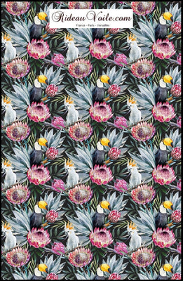 Tissus imprimés oiseaux exotique tropical feuille au mètre rideau tapisserie décoration