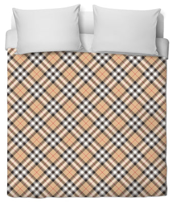 Tissu motif écossais tartan carreaux au mètre rideau tapisserie beige