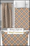 Tissu motif écossais tartan carreaux au mètre rideau tapisserie beige