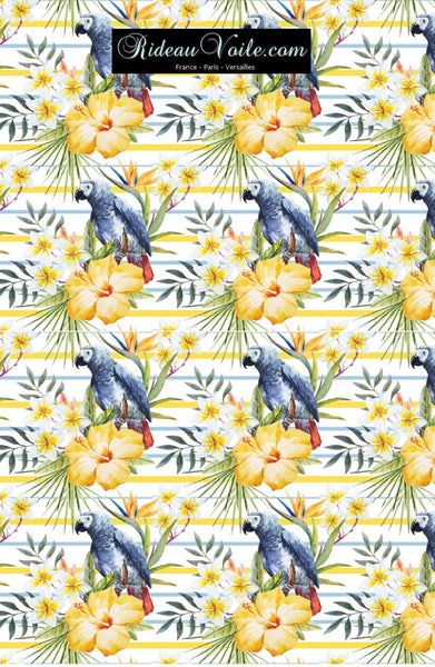 Motif oiseaux perroquet Tropical Exotique au mètre tissu ameublement rideau siège