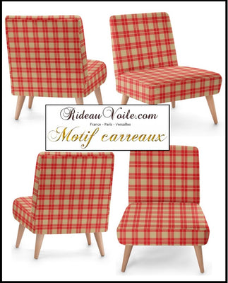 Tartan écossais tissu motif carreaux rouge au mètre rideau tapisserie