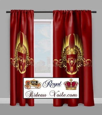 Décoration Fleur de lys tissus au mètre style rouge Empire armoiries