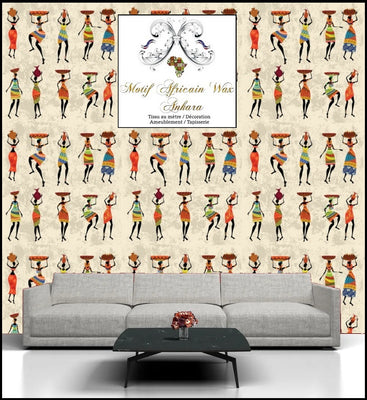 Motif Africain tissu au mètre tapisserie mur papier peint wall paper covering Africa pattern design