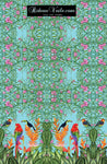 Tissu fleur oiseaux motif exotique tropical feuille au mètre rideau tapisserie siège