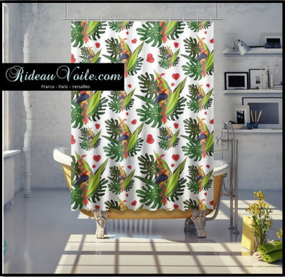 Rideau tissu motif tropical exotique imprimé - RIDEAUX ET TISSUS