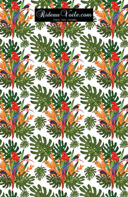 Tissu fleur oiseaux motif exotique tropical feuille au mètre rideau tapisserie siège