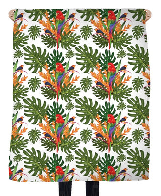 Tissu fleur oiseaux motif exotique tropical feuille au mètre rideau tapisserie siège