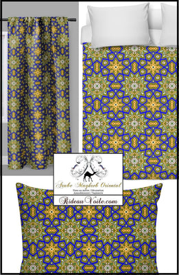 Architecte design Marocain intérieur motif salon oriental tissu au mètre rideau tapisserie