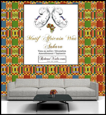 Tissu Africain ameublement tapisserie au mètre motif  Ankara pagne Wax papier-peint wall paper covering Africa design
