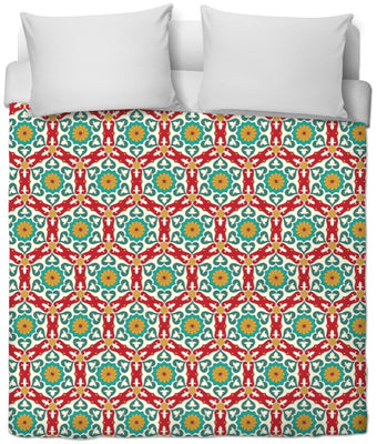 Tissu ameublement motif Arabe au mètre rideau couette style oriental vert rouge