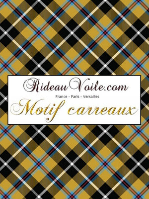 Tissu motif écossais tartan carreaux jaune au mètre rideau tapisserie